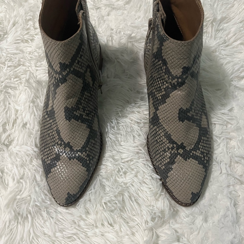 Snakeskin Pattern Ankle Boots
